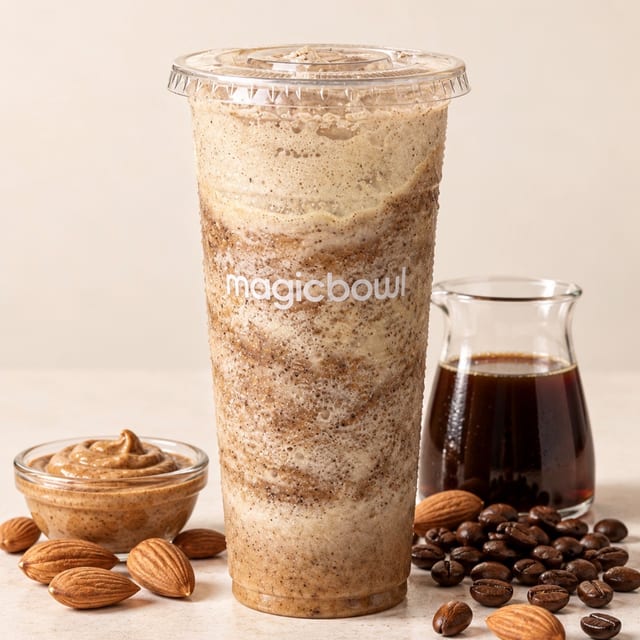 Almond Butter Coffee Protein Frappe.